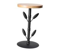 HEMOTON Candlestick Support Decorative Rack, Iron Art Storage Rack, Black Wood and Iron, 21x12cm, for Office and Home, Tree Leaf Design