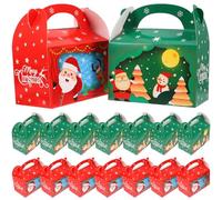 HEMOTON Candy Large Material Paper and Capacity with Fold Easy to 20pcs Christmas Cookie Gift Packaging Boxes Hand-held Design for Christmas Parties and Holiday Treat