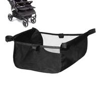 HEMOTON Capacity Stroller Basket Under Seat Storage Net Bag for Pram Versatile Bottom Organizer for Diaper Bags Towels and Shopping Items Black Buggy Hamper Compatible with Umbrella