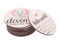 HEMOTON Cards Growth Set Monthly to Wooden Milestone Discs 13pcs for Photo and Props Record Milestones Newborn Photography Shower