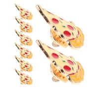 HEMOTON Cartoon Pizza Brooch Pins Decorative and Fade-resistant Features for Women, Alloy Material 8pcs for Everyday Use and Themed Parties on Bags or Clothing