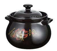 HEMOTON Ceramic Casseroles Pot 2.8L Soup Pot with Lid Even Heating Clay Stew for Home Cooking