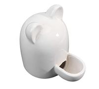 HEMOTON Ceramic Cat Ears Pet Water Dispenser Automatic Feeder for Hamsters Rabbits and Small Animals Convenient Drinking Bowl for Pet Supplies White