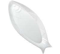 Hemoton Ceramic Fish Platter Oval Fish Plate White Oval Steamed Plate Food Serving Tray for Home Hotel Restaurant Shaped 18inch