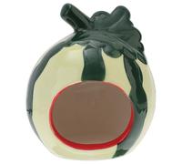 HEMOTON Ceramic Hamster House in Watermelon Shape with Cooling and Bitten Resistant Features, Small Animal Pet Nesting Habitat for Summer Use at Home, Green Cage Accessory