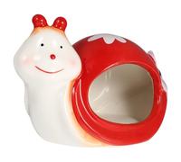 HEMOTON Ceramic Hamster Nest Cooling Bed with Cartoon Snail Design, Small Animal Summer House for Chinchilla, Guinea Pig, Hedgehog - Pet Cooling Nest for Warm Seasons