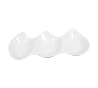 HEMOTON Ceramic Sauce Bowls Ceramic Triple Serving Dish Snacks Plate Divided 1Pc Ceramic Sauce Bowl Multi-Function Hotel Restaurant Side Dish Bowl (White) Multi Function Bowl