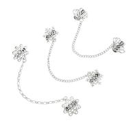 HEMOTON Chain Badge Sweater Clips Vintage Collection 3pcs Retro Cardigan Collar Fasteners with Practical Sew-on Hooks for Girls Formal Events and Casual Outings