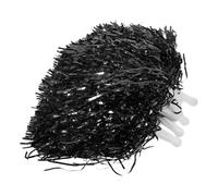 HEMOTON Cheerleading Pom Poms Made of Pet and Abs 10pcs Reusable Black with Handle Design for Cheering Squad for Sports Meetings and Competitions
