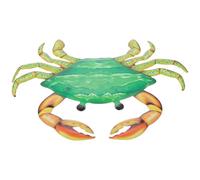 HEMOTON Chic Iron Wall Hanging Decoration Crab-shaped Wall Art for Indoor Space and Home Green Colour with Natural and Lifelike Style Accent