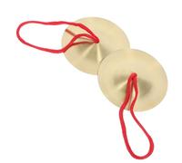 HEMOTON Children's Small Alloy Finger Cymbals Pair 9cm Percussion Instrument for Music Education and Party Accessories, Boys and Girls Cymbals for Beginners and Dance Practice