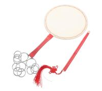 HEMOTON Chinese Paint Fan Material Hand Drum Surface for DIY Boys and Girls Musical Instruments Hand Fans Drum Sticks for Dance and Folk Performances