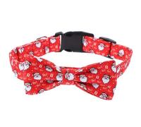 HEMOTON Christmas Bowknot Pet Collar Adjustable L 3.0X60Cm Decorative Cat Dog Collar Cute Cartoon Bow Tie for Small Pets