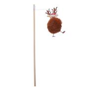 HEMOTON Christmas Cat Wand Reindeer Teasing Stick Interactive Plaything for Indoor Cats Funny Teaser