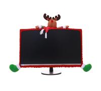 HEMOTON Christmas Computer Monitor Border Cover Elastic Laptop Computer Cover Computer Decorations Cover Xmas Home Office Computer Decoration for 25-35 inch Panel