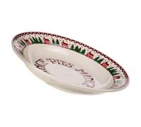HEMOTON Christmas Dinner Plate Ceramic Side Plate Smooth Surface Easy to Clean Finish for Dining and Bars for Xmas Parties and Holiday Entertaining