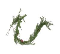 HEMOTON Christmas Garland Norfolk Artificial Greenery 180cm Green Faux Winter Greenery with Real Touch Pine Needles for Holiday Mantle Staircase Table Indoor Outdoor Decor