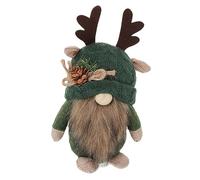 HEMOTON Christmas Gnome Figurine Holiday Gnome Doll with Antler Knitted Hat Indoor Table Centerpiece Decoration for Home and Room Festive Ornament