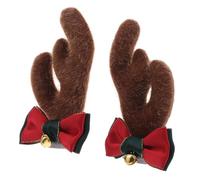 HEMOTON Christmas Motorcycle Helmet Reindeer Antler Decoration Pair with Suction Cups, Brown Deer Horn Helmet Accessories for Snowboarding, Biking, and Scooter Riding