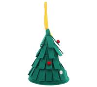 HEMOTON Christmas Tree Bird House for Parrots and Hamsters, Portable Felt Small Animal Nest with Excellent Insulation, Decorative Green Hanging Nest for Backyard and Cage Use in Winter