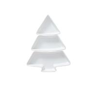 HEMOTON Christmas Tree Snack Tray,Candy Snacks Nuts Dry Fruits Plates,Ceramics Fruit Serving Plate with Sections Easter Appetizer Serving Platter Sauce Dish for Christmas Holiday Party Supplies
