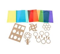 HEMOTON Colorful Cellophane Sheets for Crafts with Craft Stencils, Plastic and Paper Material, for Art Projects and Encouraging Fine Motor Skill Development