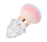 HEMOTON Compact Handle with Plastic Hair Soft Powder for Fiber Mushroom Shape Makeup Brush Loose Even Application and Portable Use Blush during Travel or Nail Art