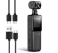 HEMOTON Compact Mini Body Camera with Audio and Video Recording, Waterproof Abs Sports Camera with Wearable Clip Design for Work and Everyday Use, Portable Black Camcorder