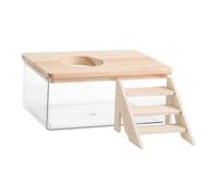 HEMOTON Comprehensive Hamster Bathroom Sand Bath Resting Area for Small Animal Cage Elegant Design