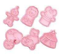 HEMOTON Cookie Cutters Set Easy to Use 6pcs Plastic Circus with Smooth Surface Design Biscuit Molds for Baking, for Professional Cake Shop Baking and DIY Projects