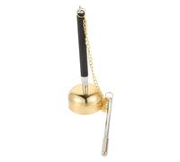 HEMOTON Copper-finished Instrument Portable Percussion for Buddhist Ritual Vintage Bell Design Music Instrument Temple Supply Buddha Yin Qing Buddhist Supply Musical