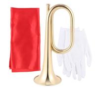 HEMOTON Copper Trumpet Bugle Instrument Old Style Brass Trumpet for Boys and Girls Horn Ensemble and Glove