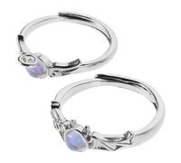 HEMOTON Couple Rings Set Angel and Devil Index Finger Rings Adjustable Stainless Steel Lightweight Fashion Jewelry for Women and Men for Valentine’s Day