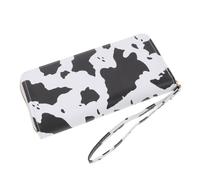 HEMOTON Cow Print Multi-Compartment Wallet Zipper Coin Purse Clutch Bag for Women Fashionable Hand Wallet for Party Travel Daily Use with Ample Card Slots and Secure Storage