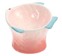 HEMOTON Creative Fish Shaped Cat Bowl Tilted Pet Feeder for Cats Dogs Durable Design Unique Non Tip Style for Snacks and Meals for Pet