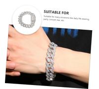 HEMOTON Creative Silver Chain Bracelet for Men Wristband with Key Lock Design Versatile Punk Street Style Bangle for Daily Wear and