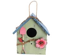 HEMOTON Creative Wood Bird Nest for Garden Decoration Lovely Outdoor Hanging Bird House Nest for Balcony Porch Design for Haven and Aesthetic Appeal