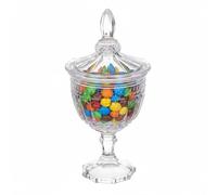 Hemoton Crystal Clear Candy Jar with Lid Glass Apothecary Jars Containers Decorative Candy Beads Cookies Cotton Cereal Storage Holder for Bathroom Kitchen Living Room
