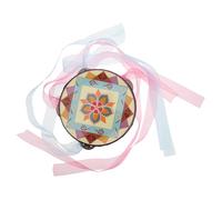 HEMOTON Cultural Heritage Hand Drum Ribbons Handheld Toy Drum for Educational Use