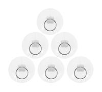 HEMOTON Cup Hooks and Easy to Clean with Metal Key PVC 6pcs No Trace Design for Bathroom and Window Glass Hanging