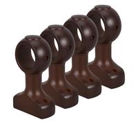 HEMOTON Curtain Bearing Sturdy Brackets Wooden Single 4pcs Hole Rod Load Holders and Easy Installation and Classic Decorative Style for Living Rooms Offices