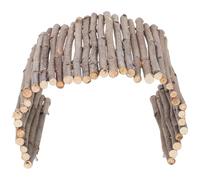 HEMOTON Curved Wooden Bridge for Small Animals and Hamsters, Sturdy and Resisting Deformation with Enhanced Friction, for Active Playtime and Cage Use a Cozy Hideout and Exercise