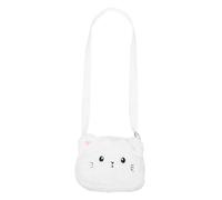 HEMOTON Cute Cat Plush Crossbody Bag for Soft Purse Coin Holder Charming Cartoon Style Travel Everyday Use