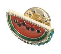HEMOTON Cute Watermelon Fruit Brooch Pin in Copper with Miniature Japanese Style, Dual-use as Lapel Pin and Brooch, for Beach and Hawaii Party Accessories