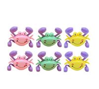 HEMOTON Cute Wind-up Toys Set 6pcs Mini Crabs Interactive Sea Creatures Toys for Children Random Color
