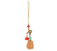 HEMOTON Cute Wooden Guinea Pig Phone Charm Pendant Natural Sandalwood Keychain Hanging Decoration for Backpack Camera Car Versatile Cute Accessory with Playful Animal Sculpture