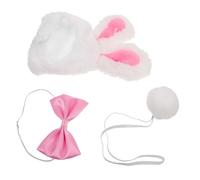 HEMOTON Cute Yard Goose Bunny Hat White Goose Statue Easter Outfit Soft Fabric Easy to Install for Garden