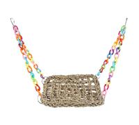 HEMOTON Decorative Bird Hammock Straw Bird Hammock Net, Straw Braid and Plastic, Resting Place for Playing, Exercise, Chewing and Dental Care, for Small Pets and Hamster