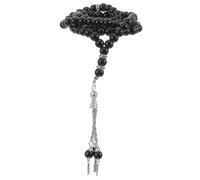 HEMOTON Delicate Buddha Beads Bracelet Black Rosary Chain for Worship and Prayer Smooth Texture Oxidation Resistant for Pilgrimage Travel Commemorative and Anniversary