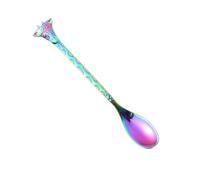 HEMOTON Dessert Spoon Stainless Steel Titanium-Plated Giraffe Shape Mini Cartoon Handle Spoon for Coffee and Ice Cream for Home Dining and Restaurants